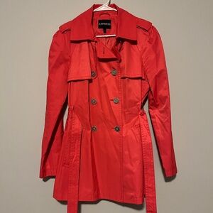 Express Y2K Coral Trench Coat L